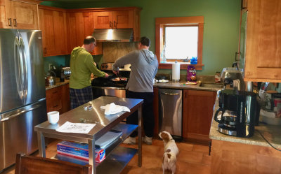 Beach House Boys Make Breakfast, Observed Closely By Penny
