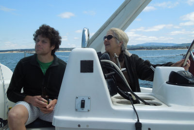 Zach and Mom Sailing