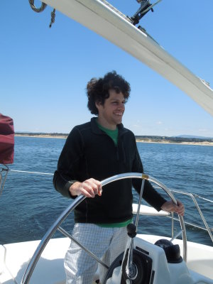 Zach Tacking the Sail Boat