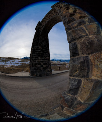 Unusual view of the Roosevelt Arch