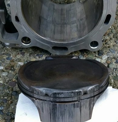 Burned Piston and Cylinder