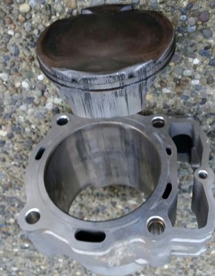 Burned Piston and Cylinder