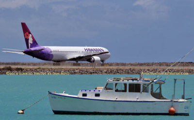 2010 - Hawaiian Airlines B767-332 N594HA taxiing out to the reef runway at Honolulu International Airport