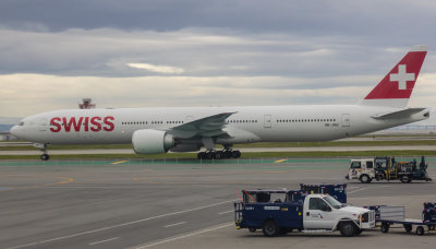 Swiss B-777-300ER just arrived at SFO