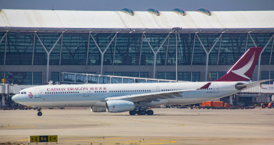 A-330 in the new Cathay Dragon's livery