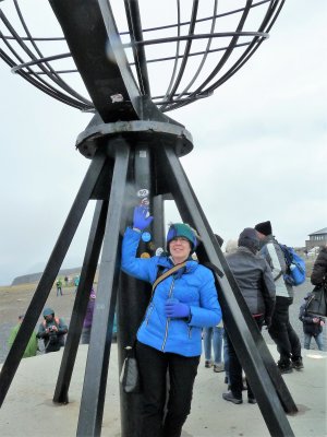 Here's proof I made it to the North Cape.  Brr, it was a bit windy out there!  I was surrounded by Europeans from Mein Schiff.