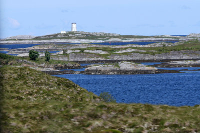 Old lighthouse seen from coach approaching Atlantic Road, west side.
