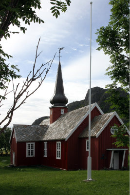 Took a tour which went to this beautiful church (Flakstad church, built in 1790)
