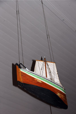 Boat hanging in church - very Scandinavian
