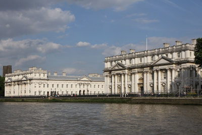 Greenwich is a World Heritage Site. Here's the Old Royal Naval College from the water