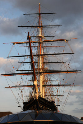 Cutty Sark was looking pretty impressive in the late evening light