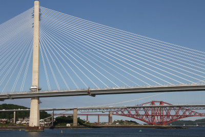 By afternoon, the sun had come out. Here are the 3 bridges over the Firth of Forth, including the new one.