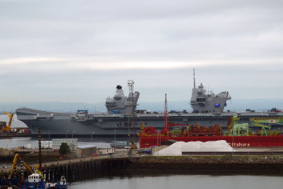 Howard noticed the two new aircraft carriers in Rosyth harbor.
