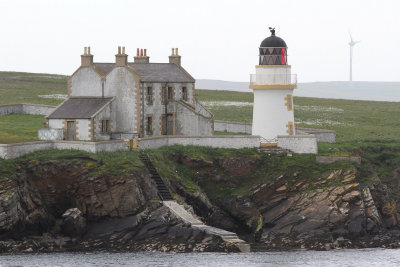 We saw Helliar Holm lighthouse again after the ship left Kirkwall.