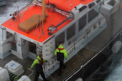 For most ports, a local pilot came on board. It was fun watching the pilot transfer to Star while both ships were moving. 