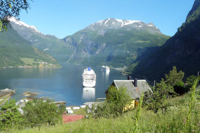  Aurora and Star anchored in Geirangerfjord