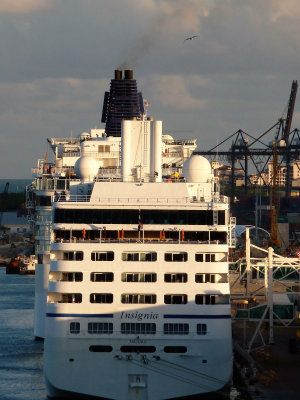 Oceania Insignia (love her) was docked right in front of us at Port of Miami