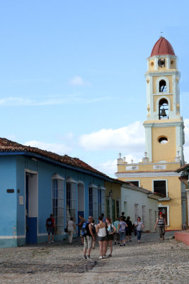 Blue buildings and church/convent