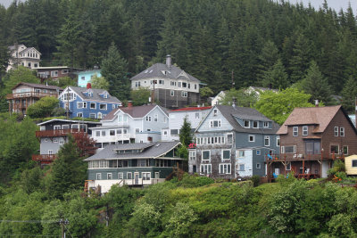 Typical Ketchikan houses on the hillside