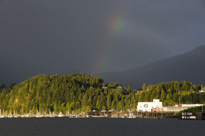 Day started to turn dark, but for departure we were treated to a rainbow.