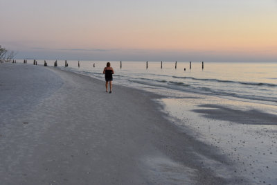 Walking the beach after sunset