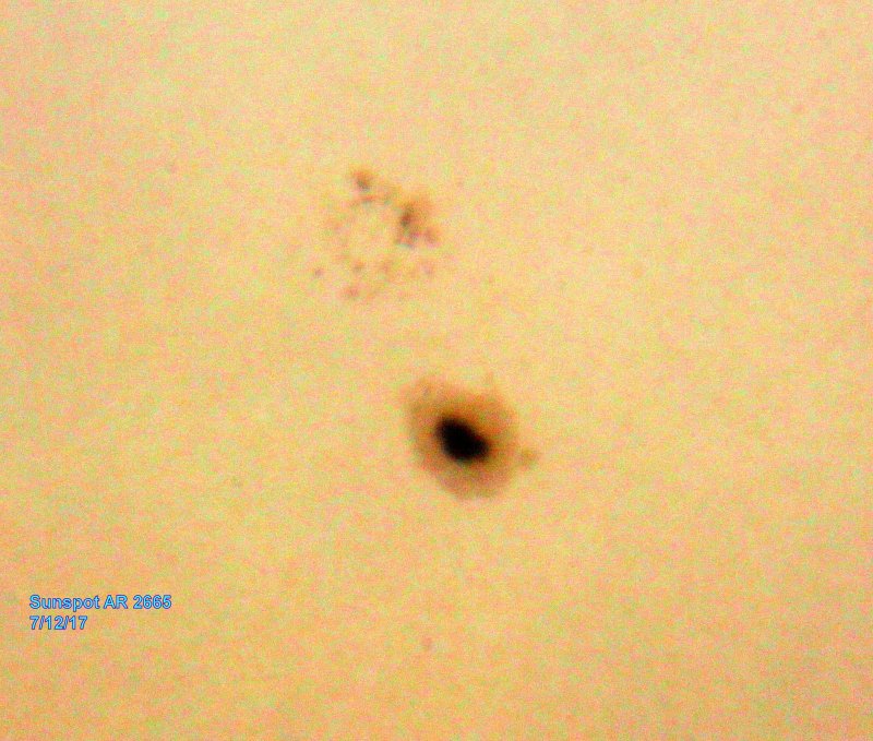 Sunspot AR2665 Over 75,000 miles From End to End (7/12/17)