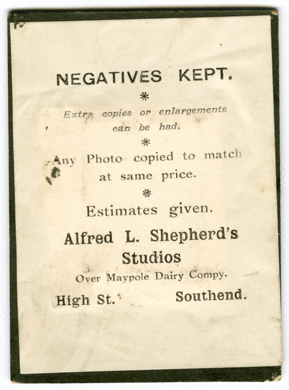 CDV Miniature Type Photo Edwardian Pretty Woman Portrait - Alfred Shepherd Southend-on-Sea, Essex