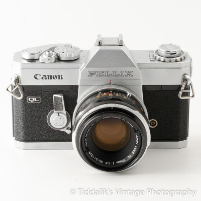 01 Canon Pellix QL SLR Camera with 50mm f1.8 FL Lens & Case.jpg