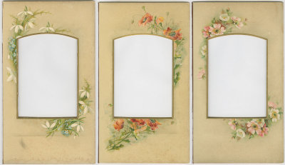 01 3 Pretty Flower Floral Illustration Pages (Cabinet Card Window Size Frame) from Victorian Photo Album.jpg