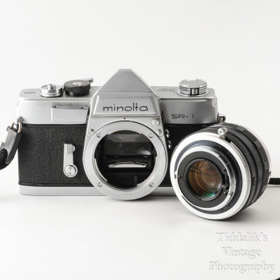 08 Minolta SR-1 SLR Camera with Rokkor 55mm f1.8 PF Lens + Extras VGC.jpg