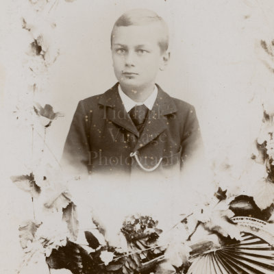 Cabinet Card Photo Memorial Death Young Suited Boy, Deton Cornand Anvers Antwerp