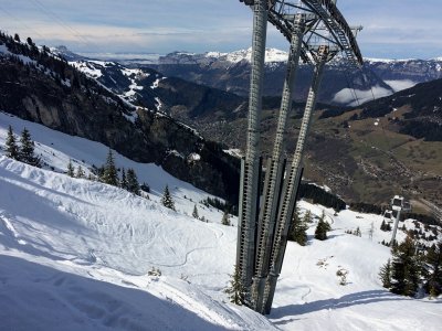 from the head of the gondola at La Balme