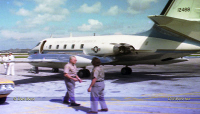 1974 - Senior Agent Phil Felcher and Agent Armando Barreiro with U. S. Air Force Lockheed VC-140B-LM Jetstar #61-2488