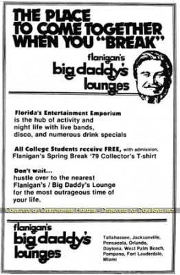 1979 - ad for Spring Break at Flanigan's / Big Daddy's Lounges
