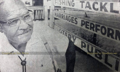 1950s-1960s? - Eddie DeLarm in his tackle shop, trading post and Greyhound Bus Station on Okeechobee Road 
