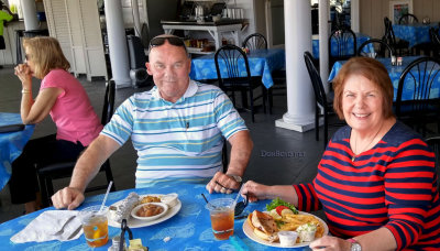 September 2016 - Don and Karen Boyd about to dine on delicious early dinners at the Kentmorr Restaurant and Crab House