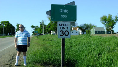 May 2016 - Don Boyd and the Town of Ohio, Illinois sign on the south end of town