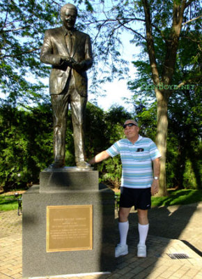 May 2016 - Don Boyd and a statue of President Ronald W. Reagan in his boyhood home of Dixon, Illinois