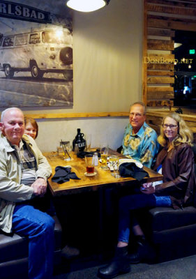 November 2016 - Don and Karen Boyd with Geoff and Susan Lowden Jacobs at Karl Strauss Brewing Company in Carlsbad, California