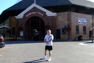 June 2015 - Don Boyd at Doubleday Field, America's first baseball field, in Cooperstown, New York