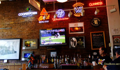 June 2015 - our table's view of the bar inside the Doubleday Cafe in Cooperstown, New York