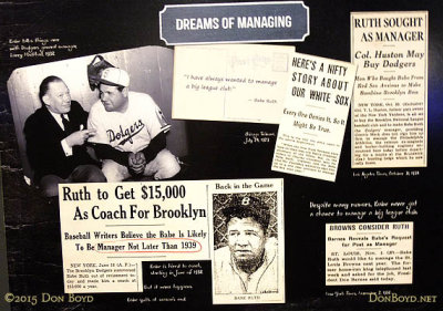 June 2015 - Babe Ruth clippings at the National Baseball Hall of Fame Museum