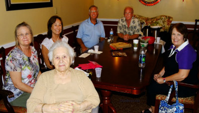July 2015 - Wendy, Aunt Thelma, Carol, Jim Criswell, Jim Hager and Karen 9 days after Esther passed away