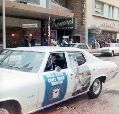 November 1968 - Don driving the Coast Guard Recruiting car in the 1968 Veterans Day Parade in Tampa