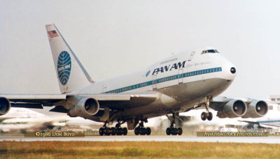 1986 - Pan Am B747-SP21 N533PA Clipper New Horizons Flight 50 taking off at Miami International Airport