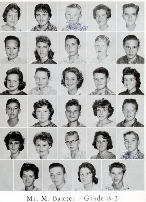1962 - Grade 8-3 at Palm Springs Junior High - Mr. Baxter