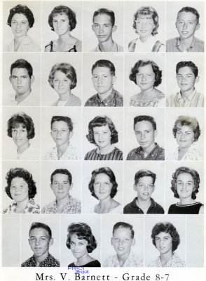 1962 - Grade 8-7 at Palm Springs Junior High - Mrs. Barnett