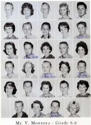 1962 - Grade 8-6 at Palm Springs Junior High - Mr. Montoya