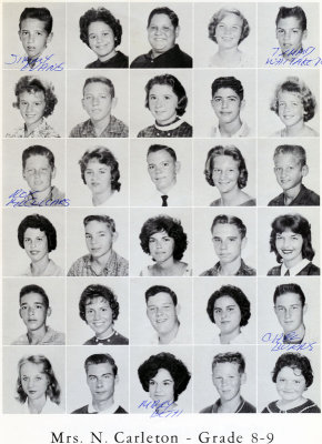 1962 - Grade 8-9 at Palm Springs Junior High - Mrs. Carleton