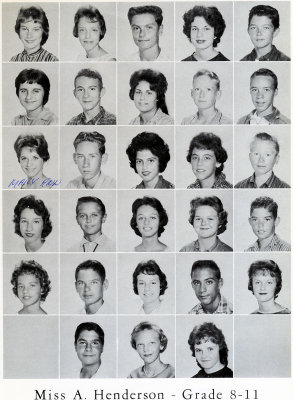 1962 - Grade 8-11 at Palm Springs Junior High - Miss Henderson